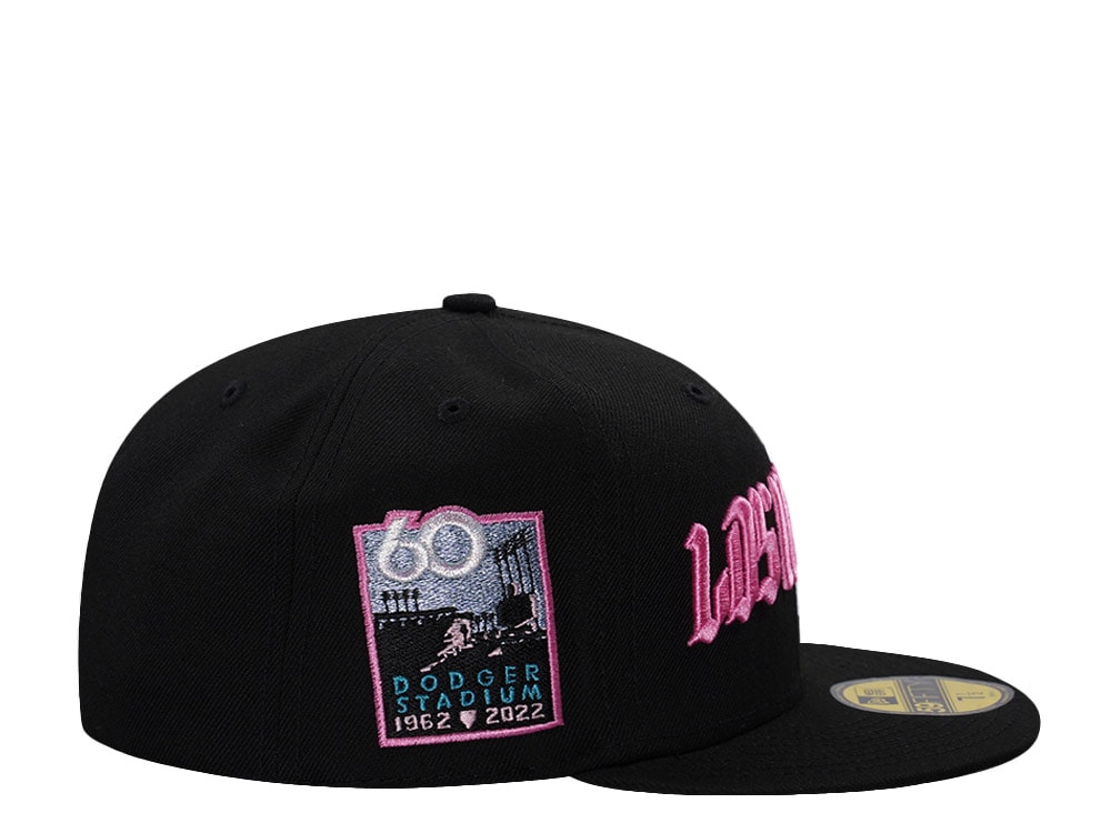 New Era Los Angeles Dodgers 60th Anniversary Pink Black Prime Edition 59Fifty Fitted Cap