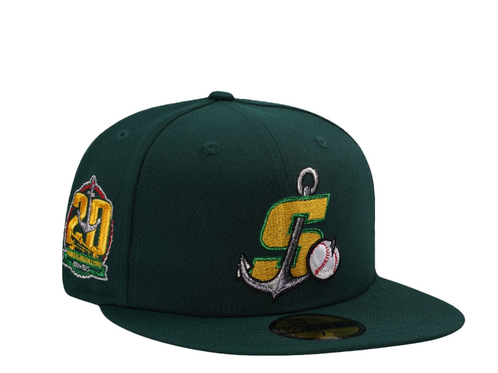 New Era Stockton Ports 20th Anniversary Green Prime Edition 59Fifty Fitted Cap