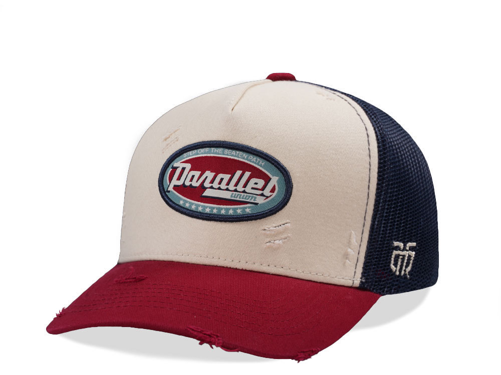 Parallel Union Oval Patch Stone Distressed Edition Trucker Snapback Cap