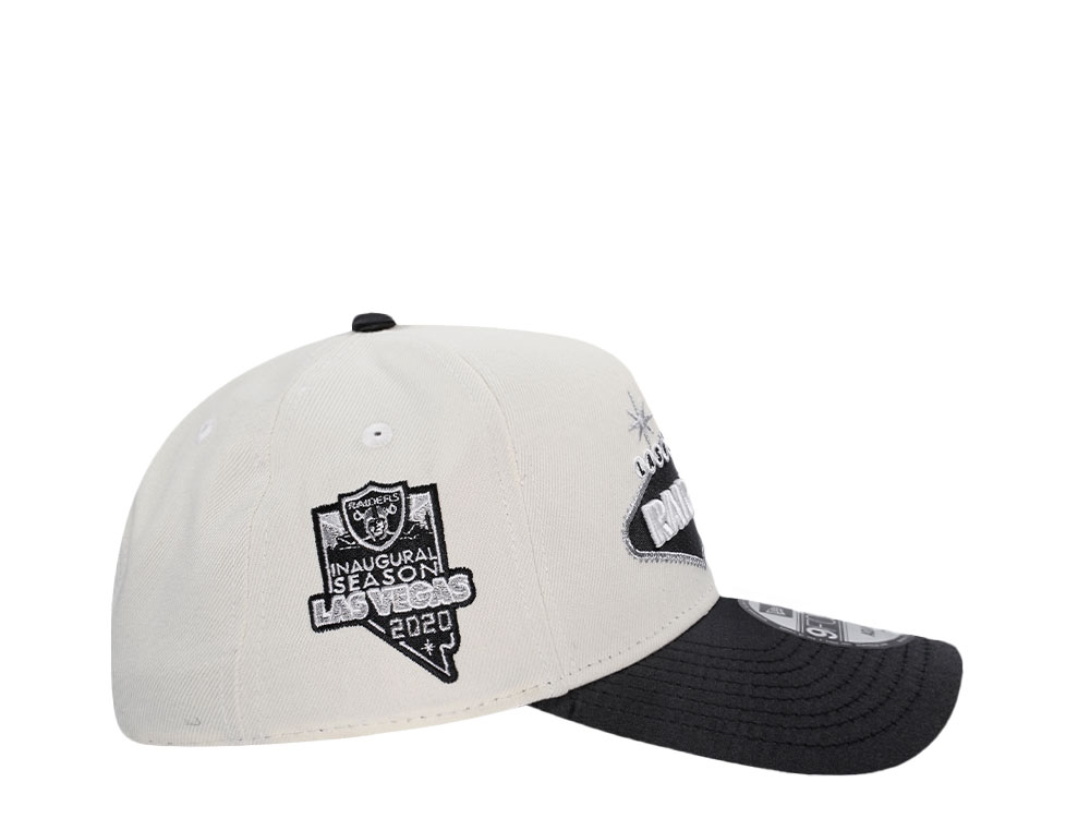 New Era Las Vegas Raiders Inaugural Season 2020 Chrome Satin Brim Two Tone 9Forty A Frame Snapback Cap