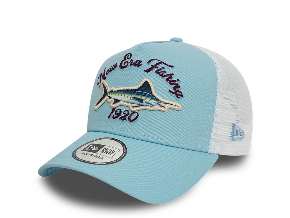New Era Fishing Blue Trucker A Frame Snapback Cap