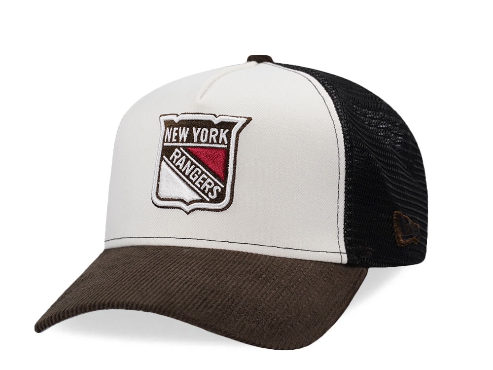 New Era New York Rangers Creme Two Tone Edition 9Forty A Frame Trucker Snapback Cap