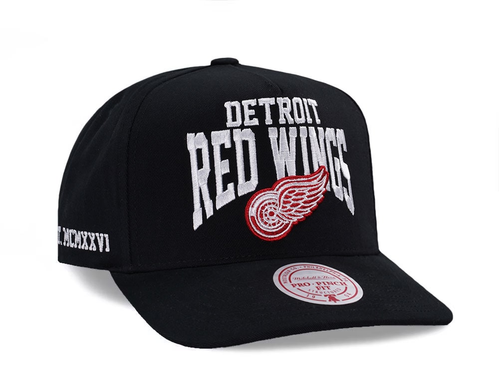 Mitchell & Ness Detroit Red Wings Black Pro Pinch Fit Snapback Cap