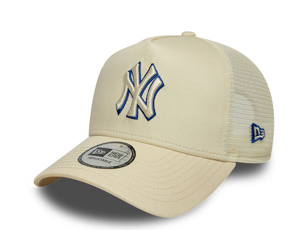 New Era New York Yankees Outline Cream Prime Edition 9Forty A Frame Trucker Snapback Cap