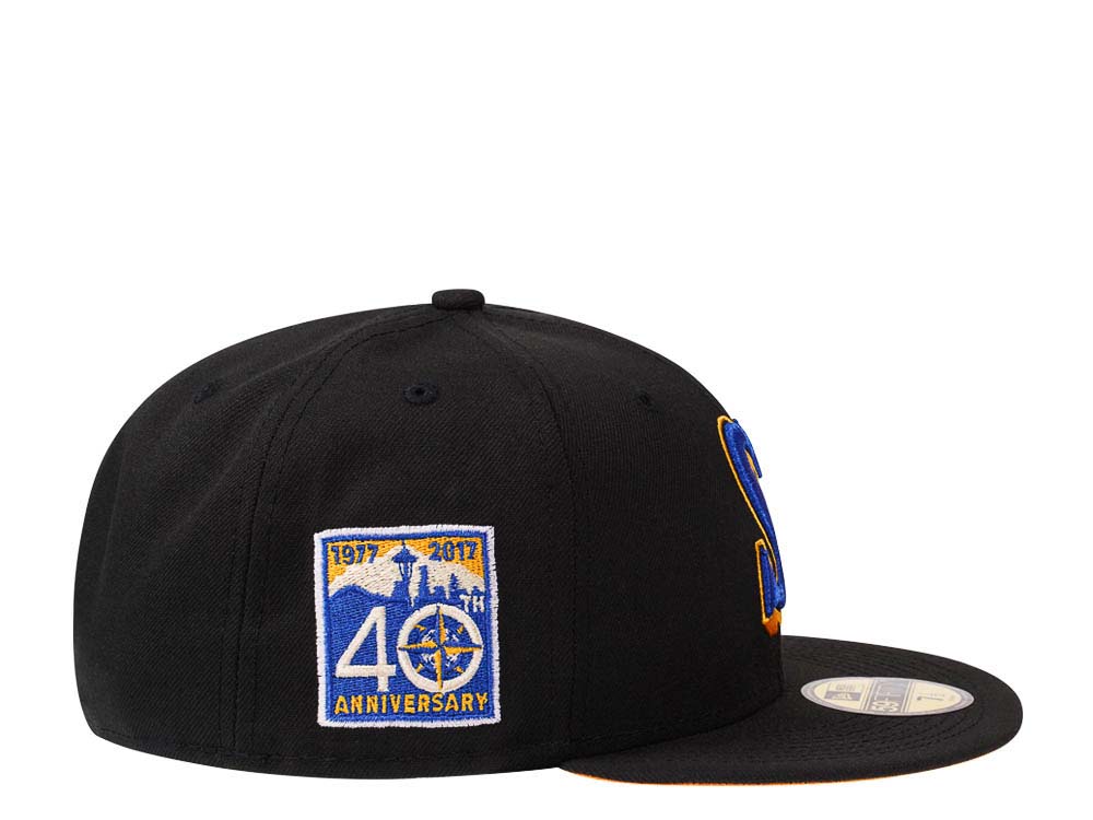 New Era Seattle Mariners 40th Anniversary Black Yellow Edition 59Fifty Fitted Cap