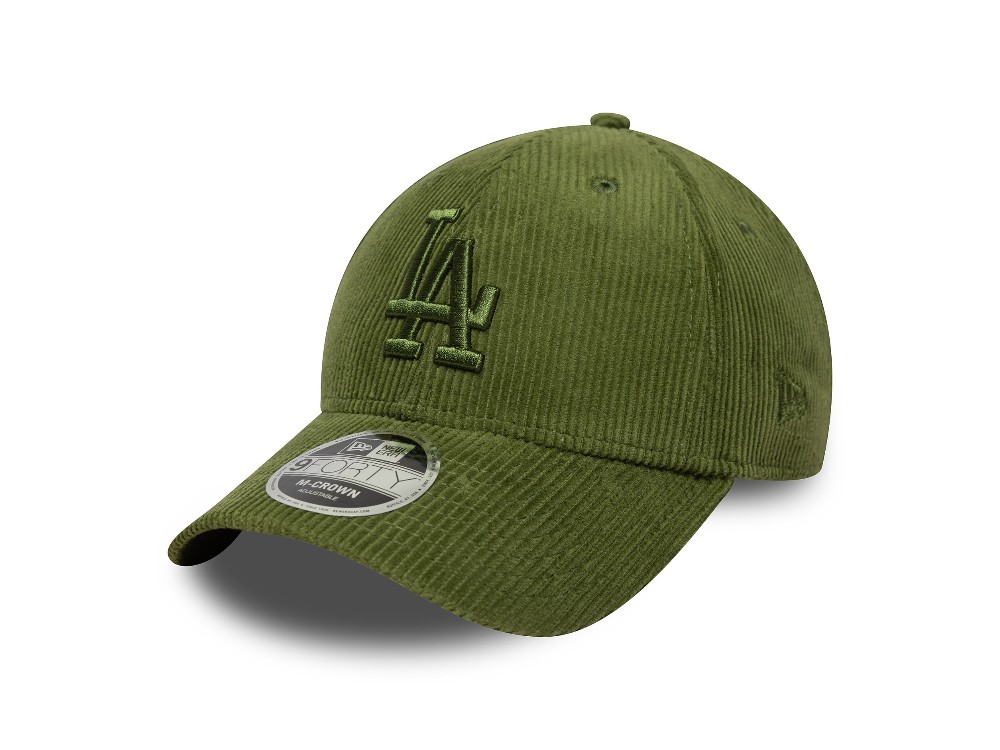 New Era Los Angeles Dodgers Green Corduroy 9Forty M Crown Snapback Cap