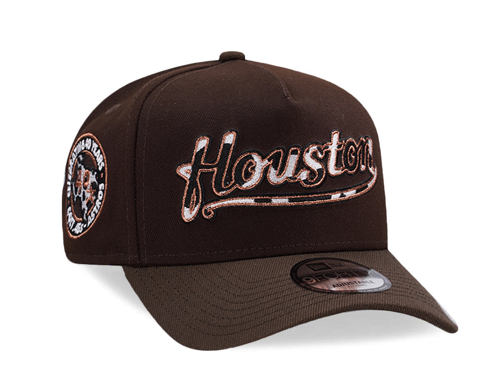 New Era Houston Astros 40th Anniversary Cow Burnt Wood Two Tone Edition 9Forty A Frame Snapback Cap