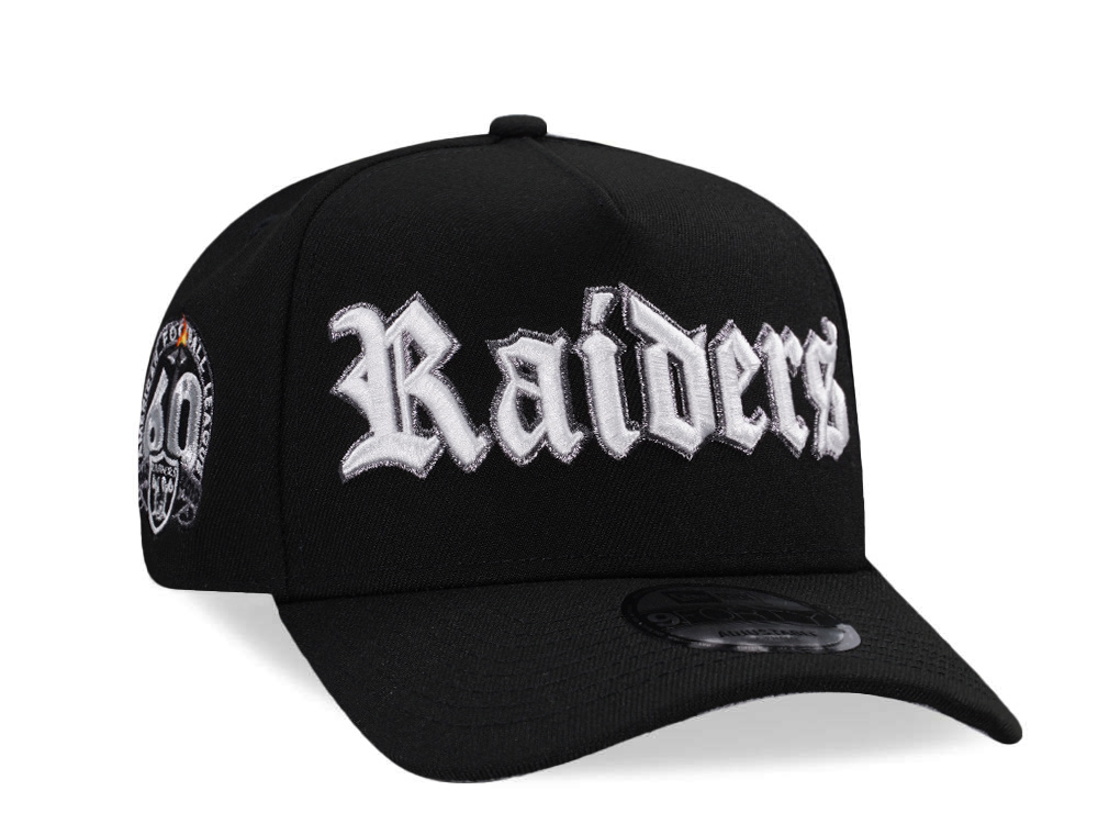 New Era Las Vegas Raiders 60th Anniversary Script Edition 9Forty A Frame Snapback Cap