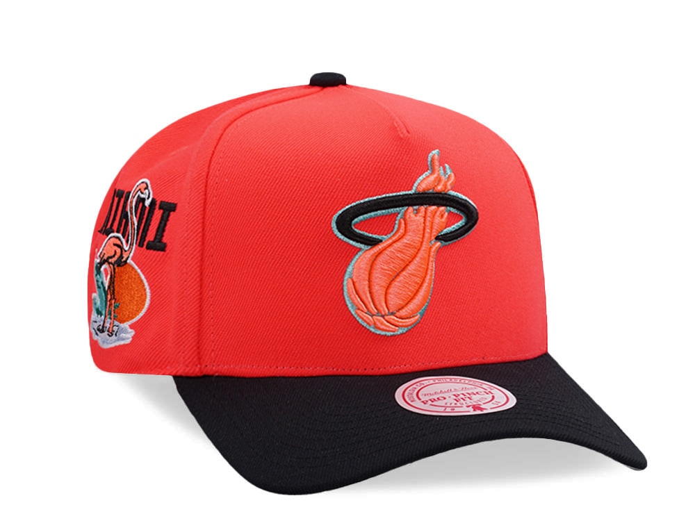 Mitchell & Ness Miami Heat NBA In The City Neon Orange Edition Pro Pinch Fit Snapback Cap