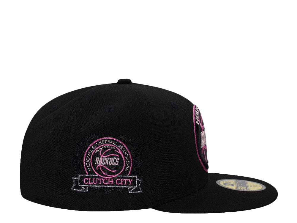 New Era Houston Rockets Clutch City Pink Black Prime Edition 59Fifty Fitted Cap