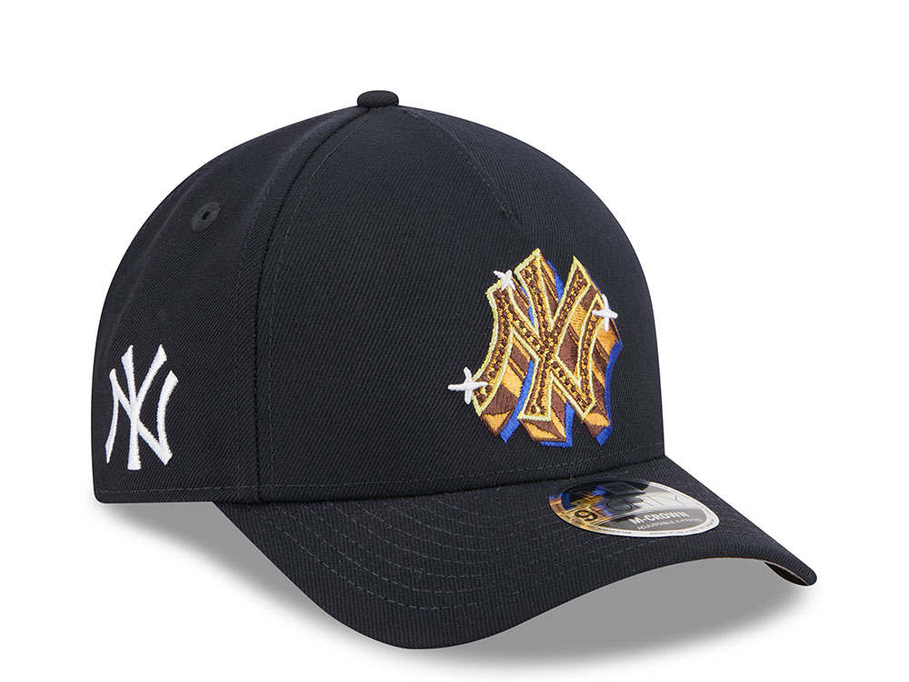 New Era New York Yankees Emblem Navy Prime 9Forty A Frame M Crown Snapback Cap