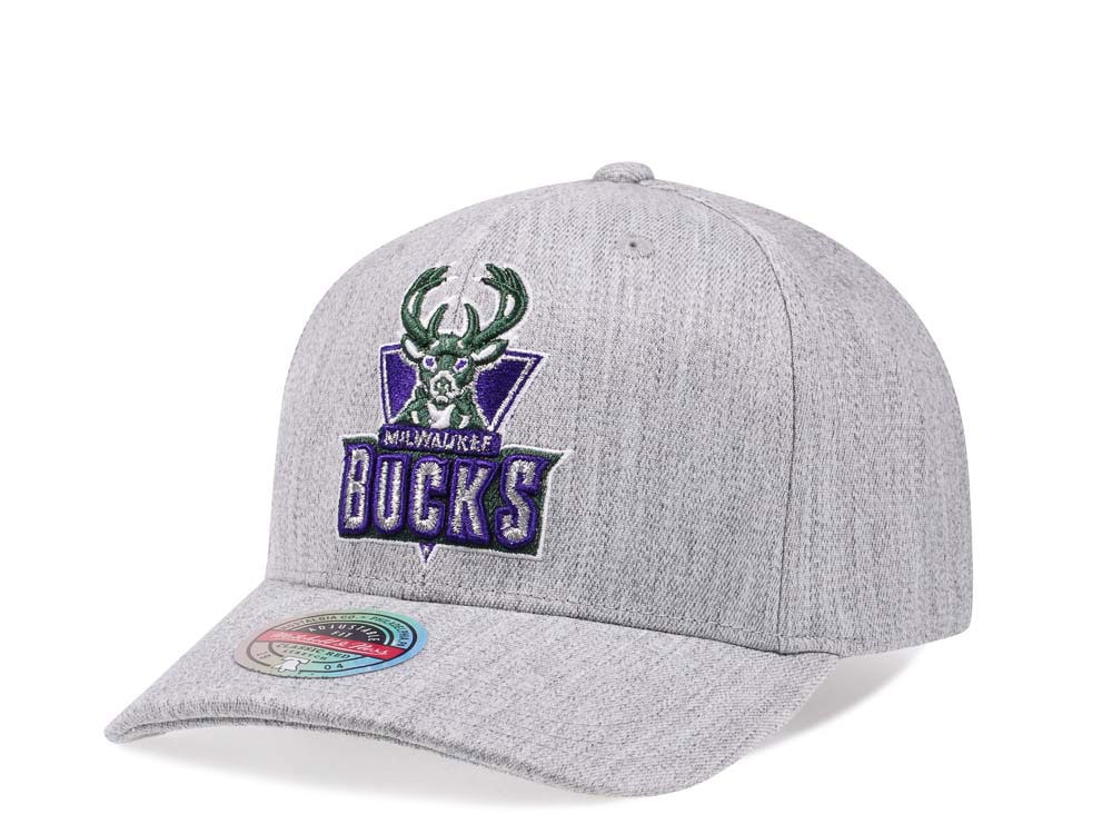 Mitchell & Ness Milwaukee Bucks Heather Red Line Flex Snapback Cap