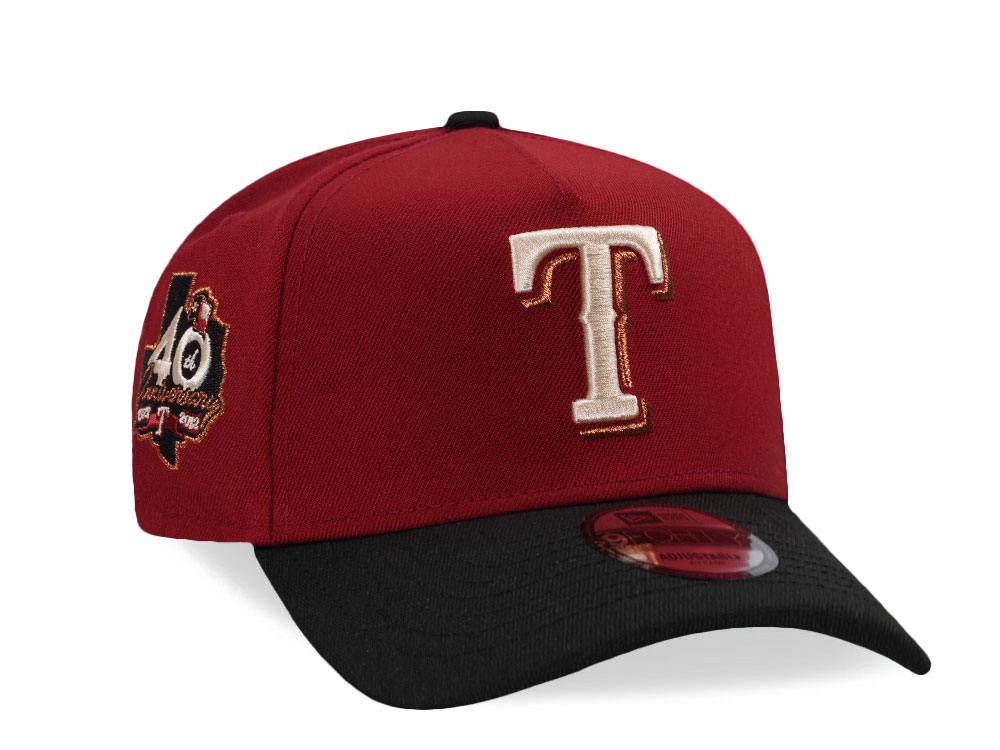 New Era Texas Rangers 40th Anniversary Red Two Tone Edition 9Forty A Frame Snapback Cap