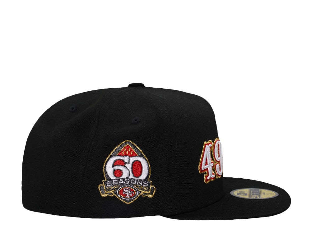 New Era San Francisco 49ers 60 Season Black Throwback Edition 59Fifty A Frame Fitted Cap