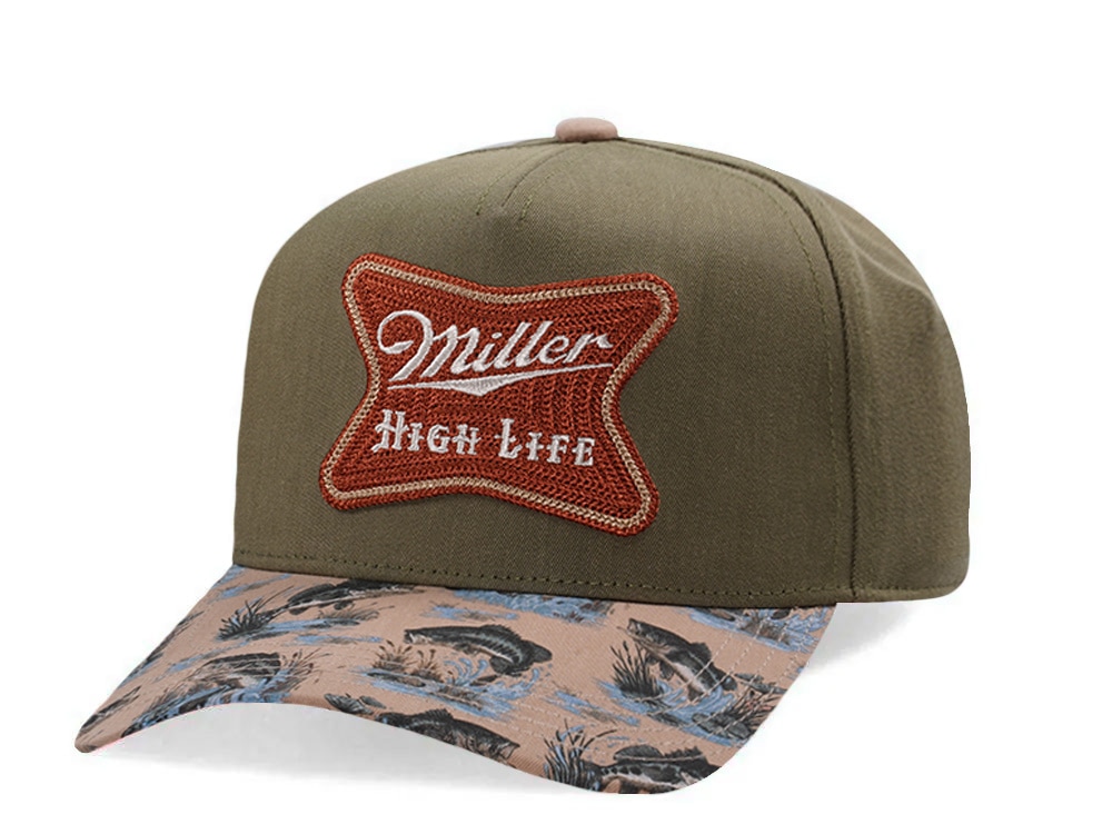 American Needle Miller High Life Buckhorn Army Green Two Tone Edition Snapback Cap