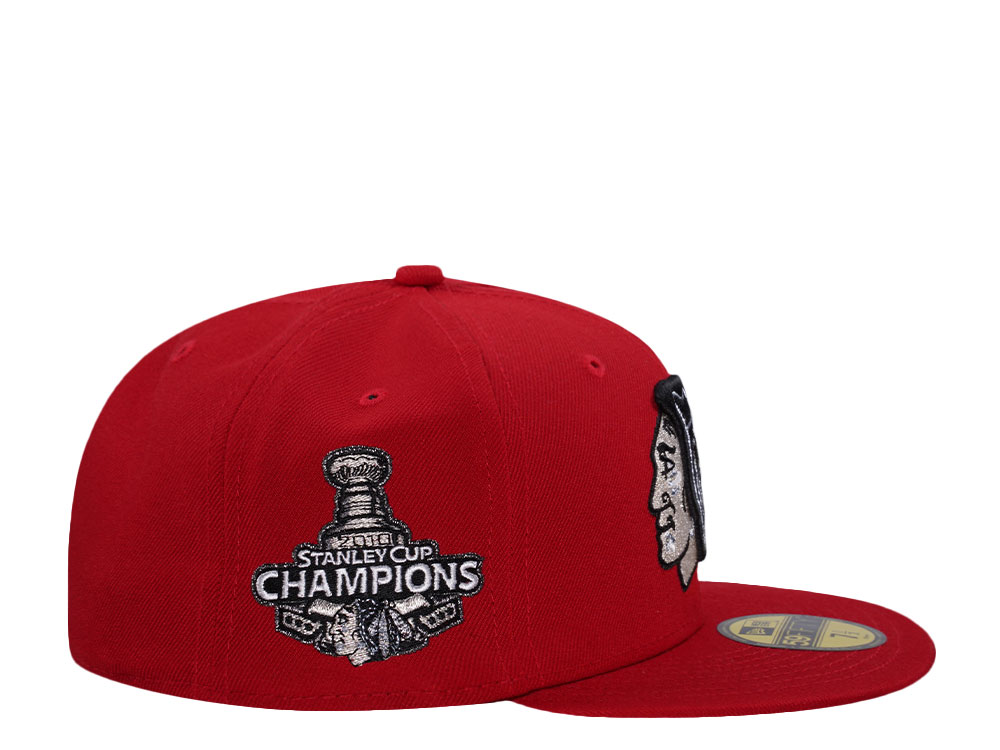New Era Chicago Blackhawks Stanley Cup 2010 Scarlet Metallic Edition 59Fifty Fitted Cap