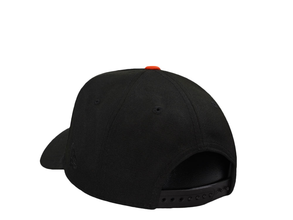 New Era Anaheim Ducks 30th Anniversary Blackout Orange Pop Prime Edition 9Forty A Frame Snapback Cap