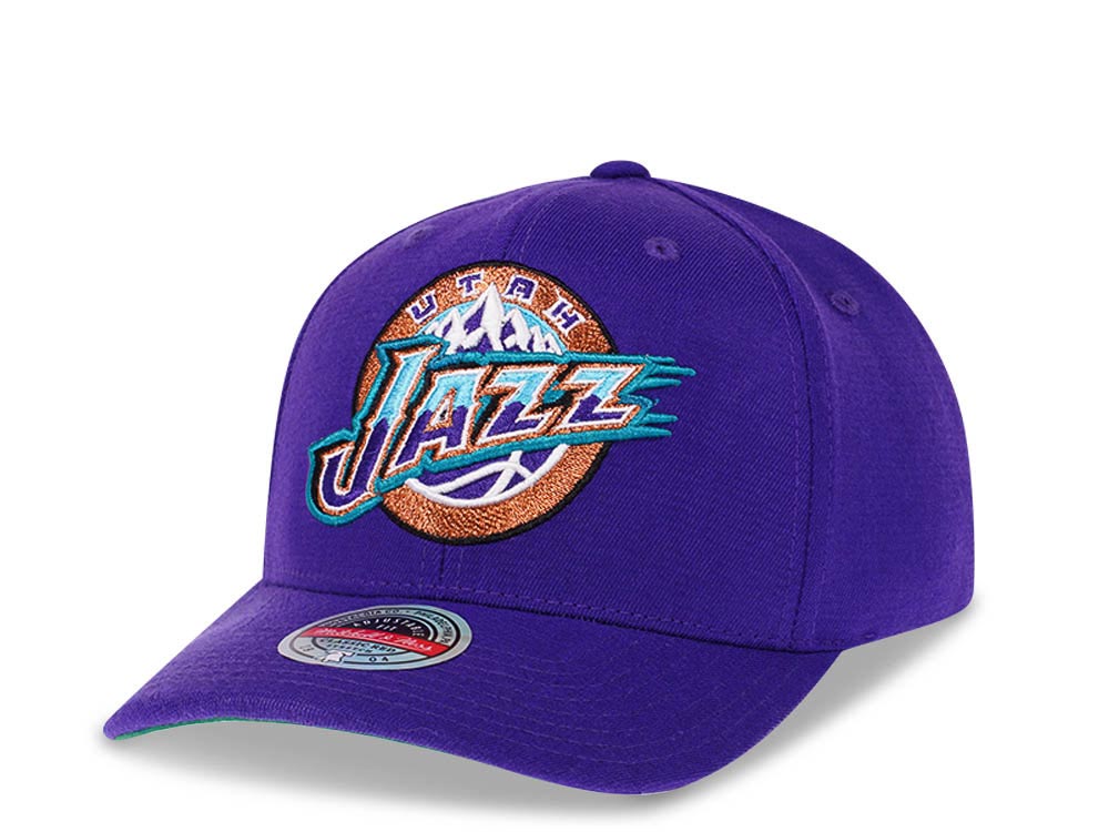 Mitchell & Ness Utah Jazz Hardwood Classics Diamond Cut Snapback Hat – Purple/Teal, Adjustable, Structured Fit - View #9