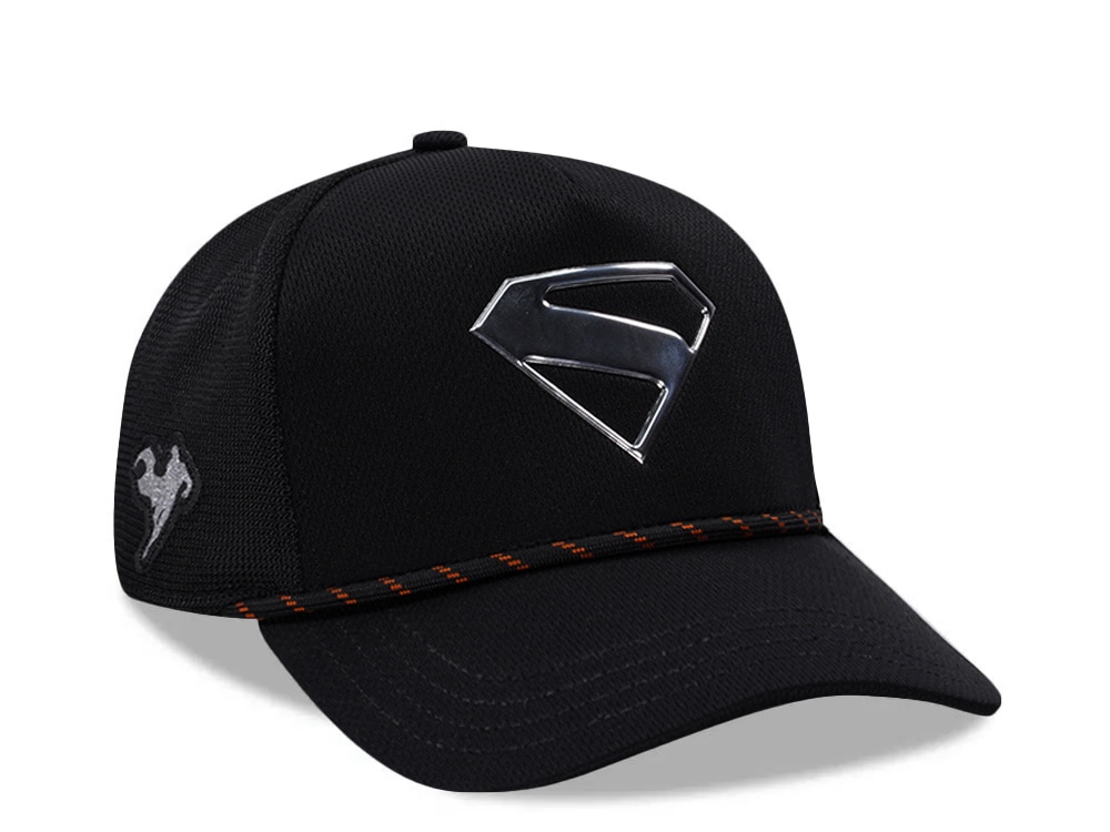 Capslab Superman Silver Logo Black Trucker Snapback Cap