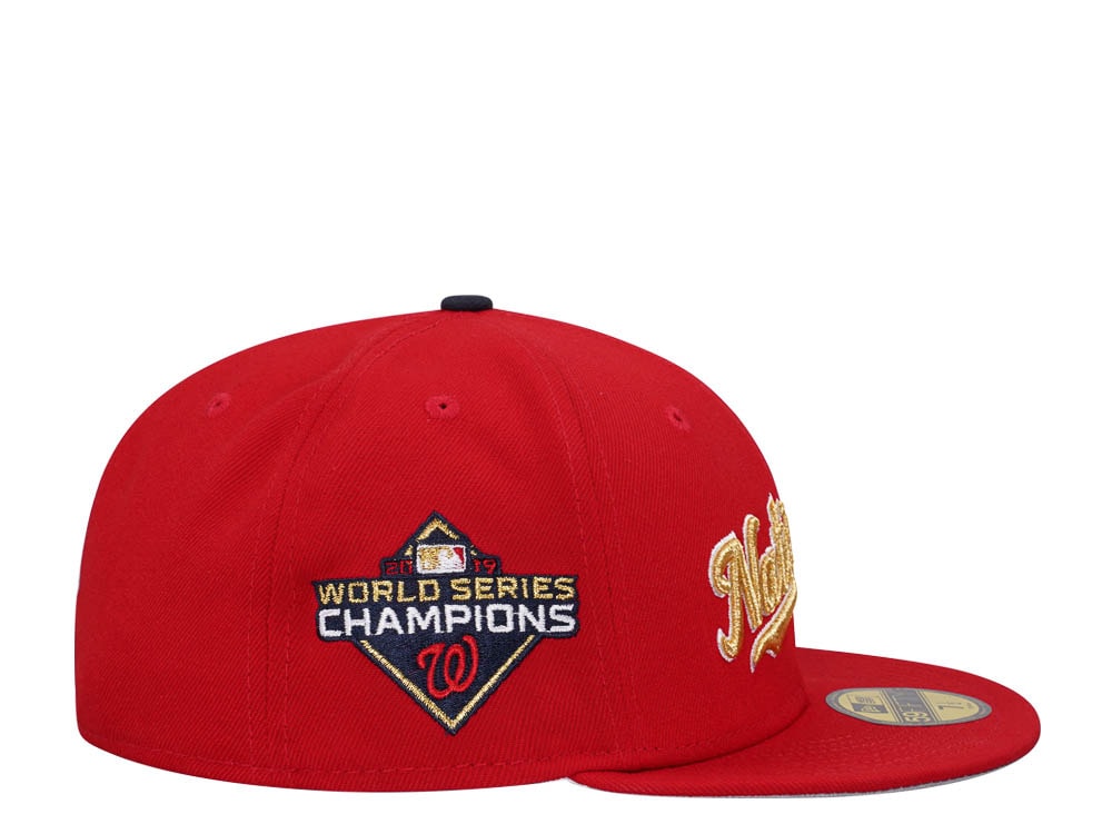 New Era Washington Nationals World Series Champions 2019 Scarlett Gold Edition 59Fifty Fitted Cap