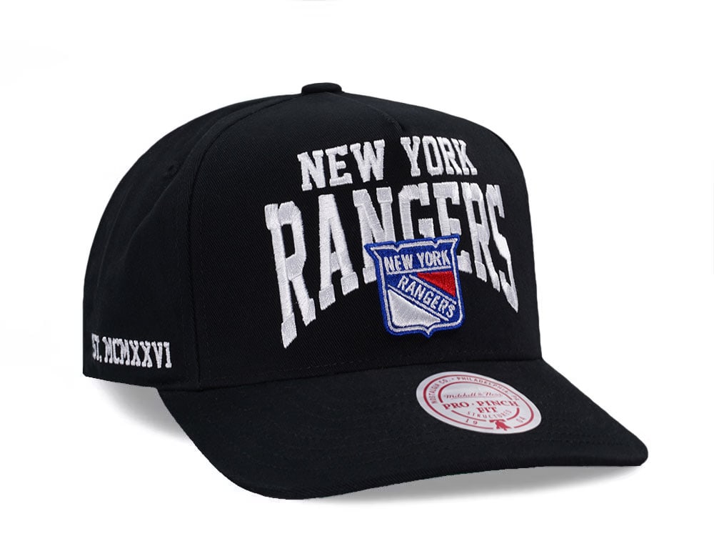 Mitchell & Ness New York Rangers Black Pro Pinch Fit Snapback Cap