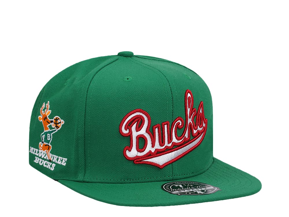Mitchell & Ness Milwaukee Bucks Logo History Hardwood Classic Dynasty Fitted Cap