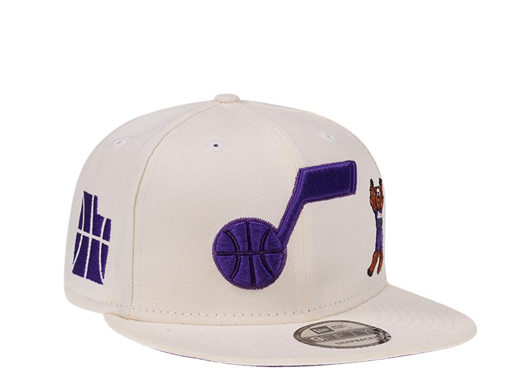 New Era Utah Jazz Bear Chrome White Edition 9Fifty Snapback Cap