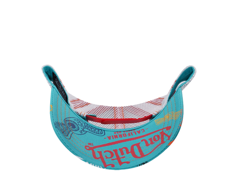 Von Dutch Oval Patch Teal Trucker Snapback Cap