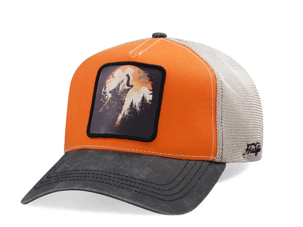 Hatfield Wolf Orange Black Trucker Snapback Cap
