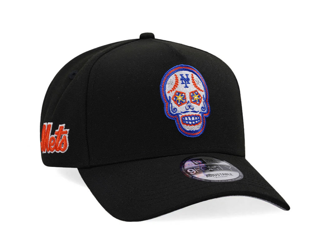 New Era New York Mets Skull Black Classic Edition 9Forty A Frame Snapback Cap