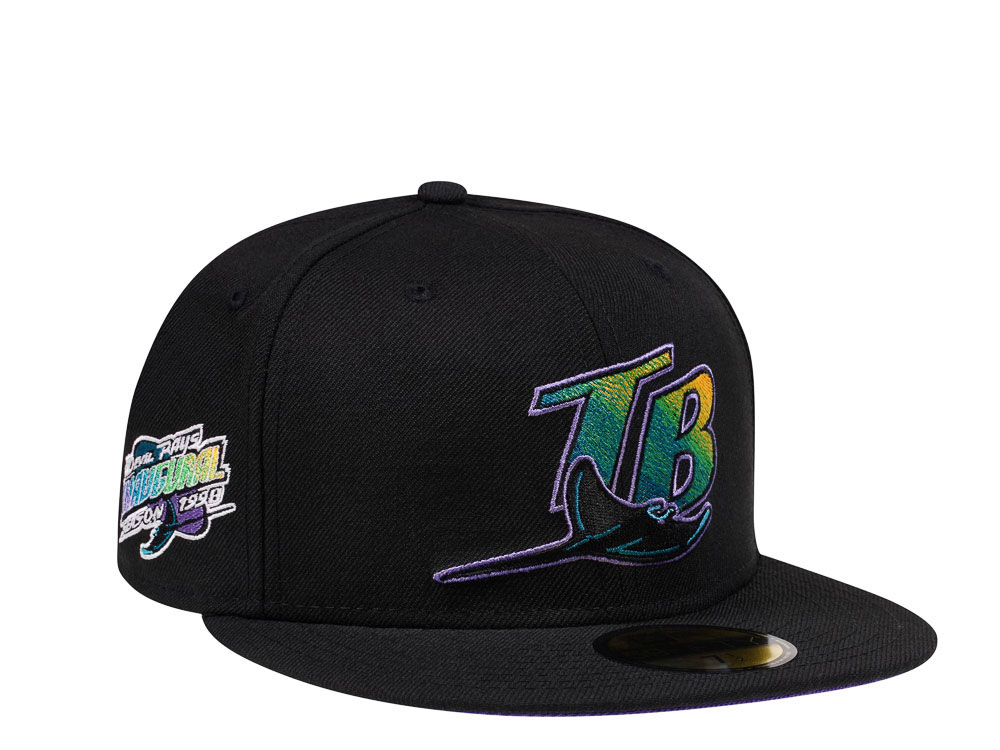 New Era Tampa Bay Rays Inaugural Season 1998 Black and Purple Edition 59Fifty Fitted Cap