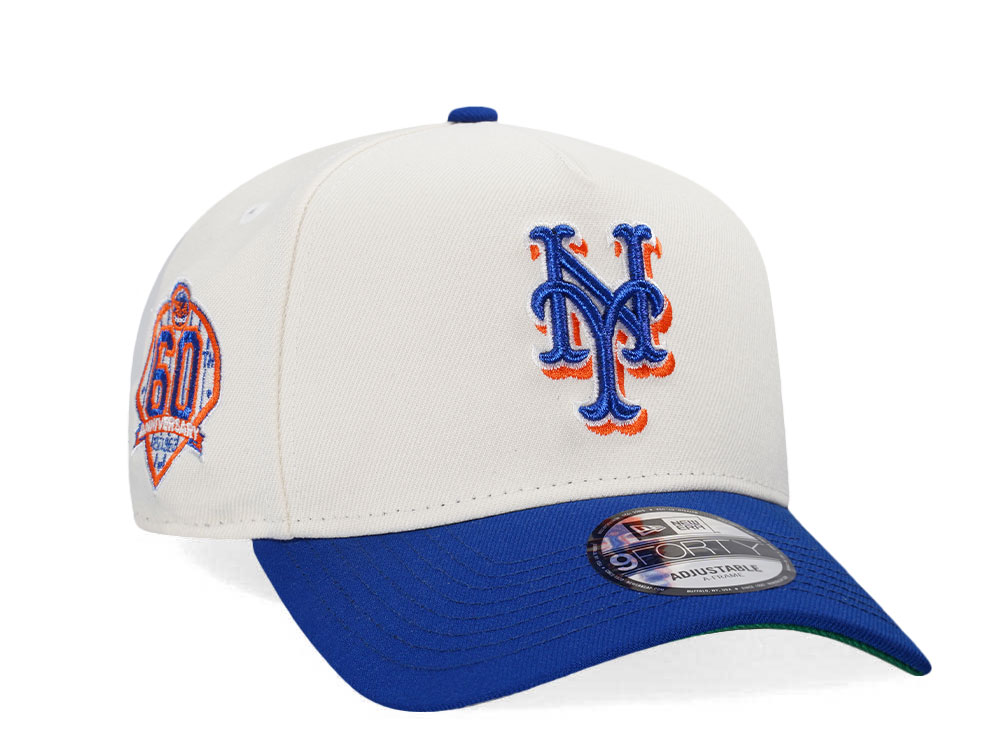 New Era New York Mets 60th Anniversary Chrome Throwback Two Tone Edition 9Forty A Frame Snapback Cap