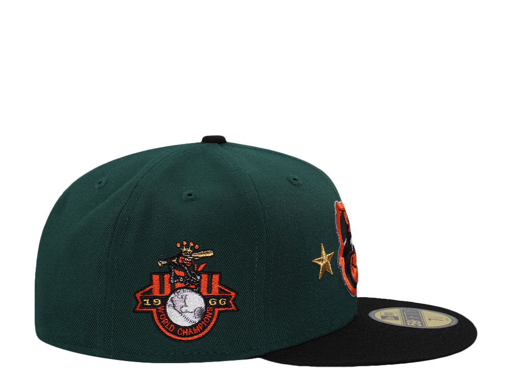 New Era Baltimore Orioles World Series Champions 1966 Dark Green Two Tone Edition 59Fifty Fitted Cap