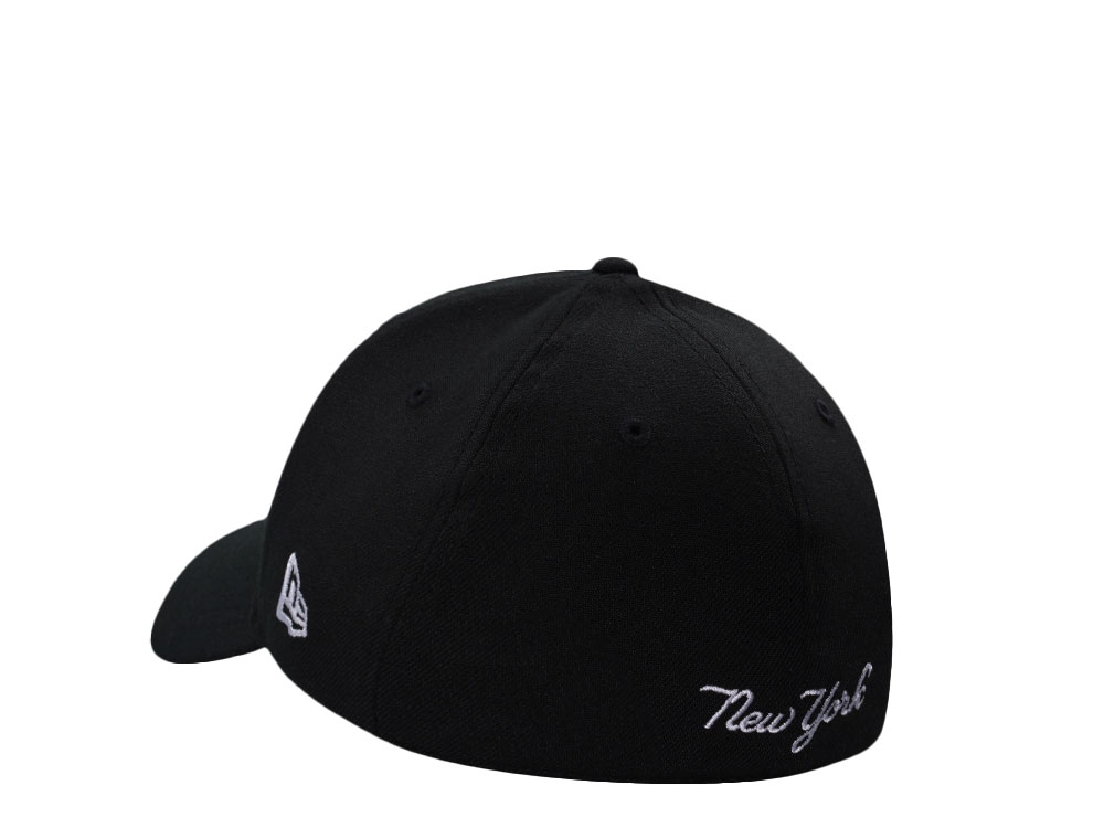 New Era New York Yankees Black Script Edition 39Thirty Stretch Fit Cap