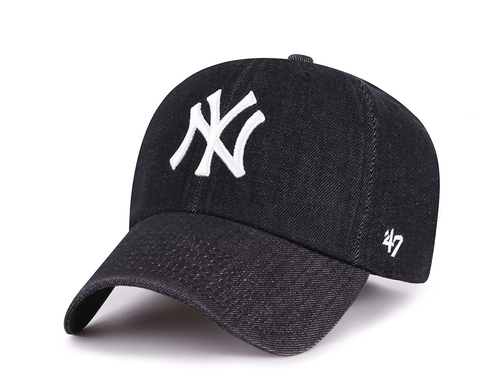 47Brand New York Yankees Black Lennon Edition Clean Up Strapback Cap