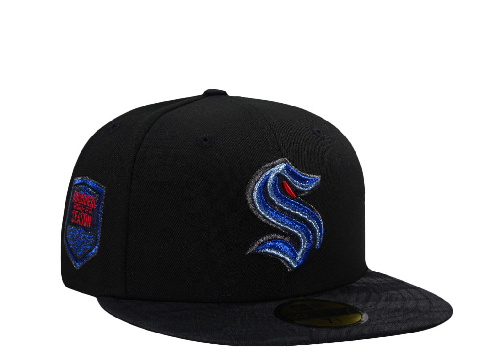 New Era Seattle Kraken Inaugural Season 2021 Black Two Tone Edition 59Fifty Fitted Cap