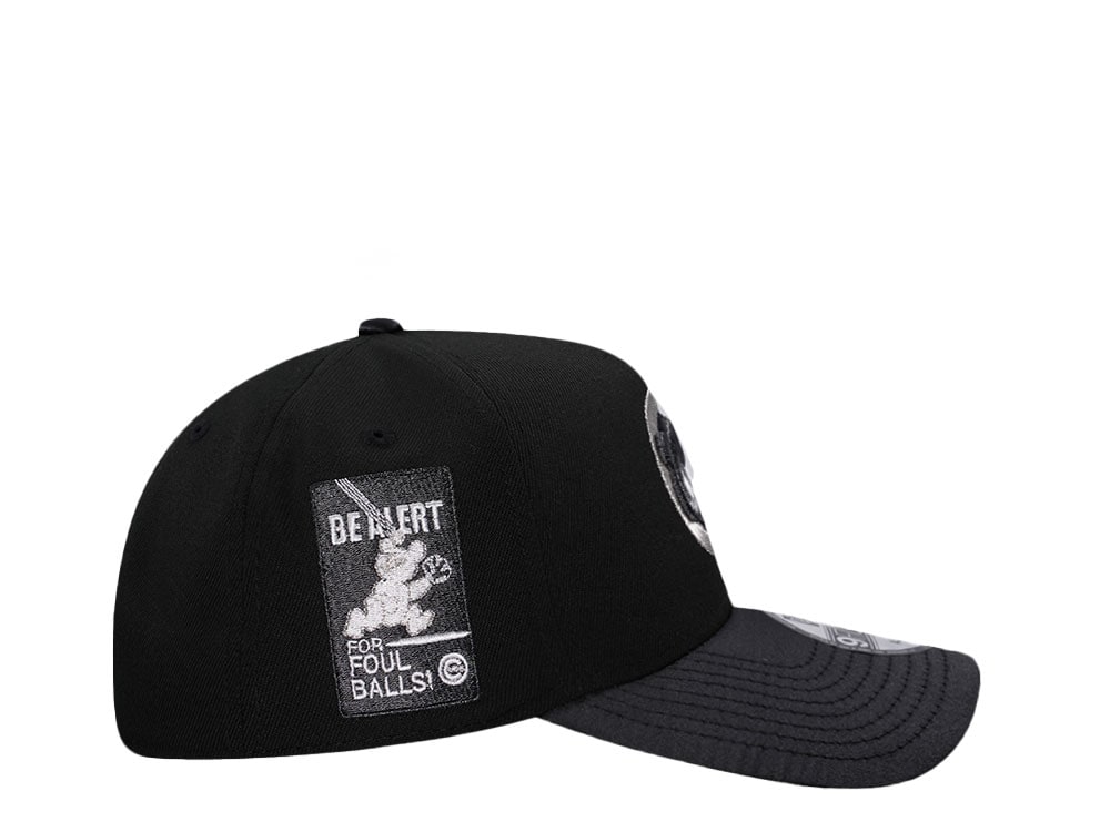 New Era Chicago Cubs Black Satin 9Forty A Frame Snapback Cap