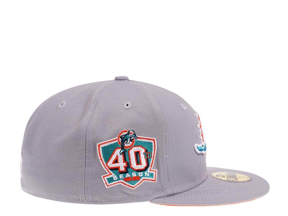 New Era Miami Dolphins 40th Season Grey Pop 59Fifty Fitted Cap
