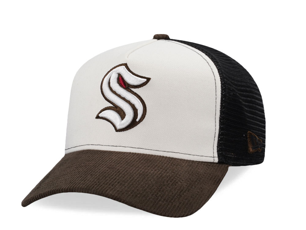 New Era Seattle Kraken Creme Two Tone Edition 9Forty A Frame Trucker Snapback Cap