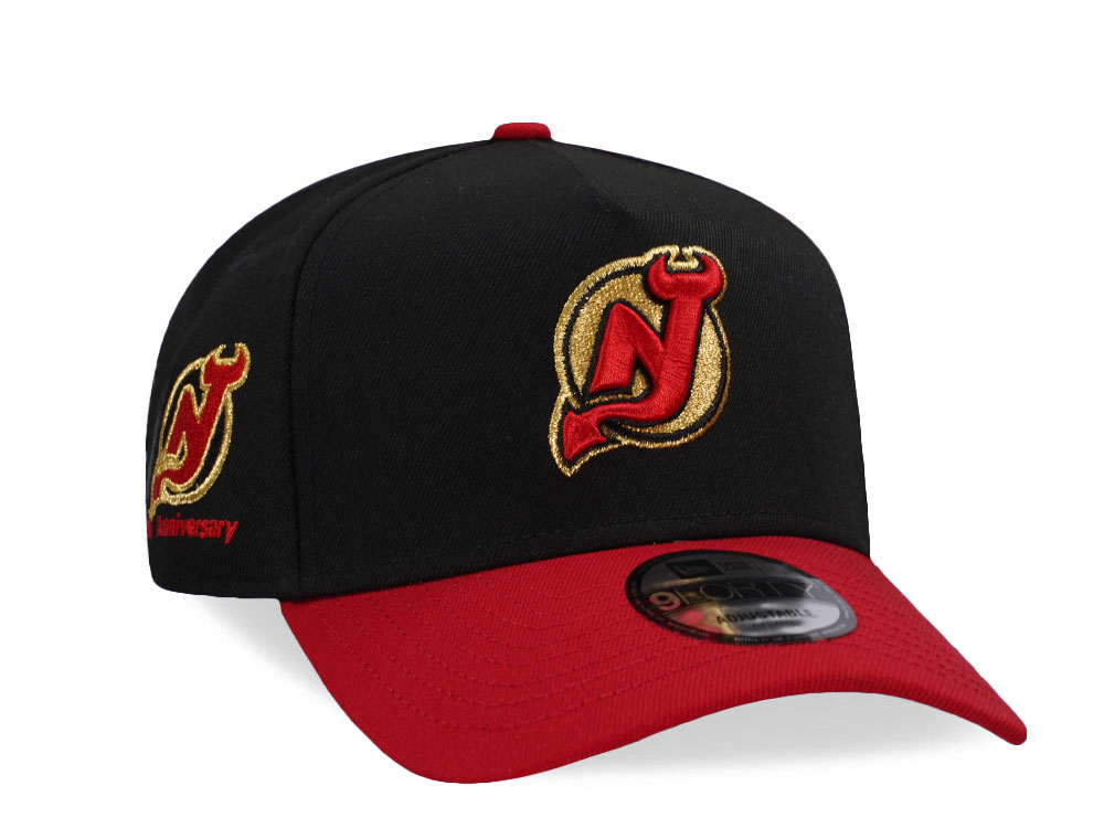 New Era New Jersey Devils 10th Anniversary Gold Two Tone Edition 9Forty A Frame Snapback Cap