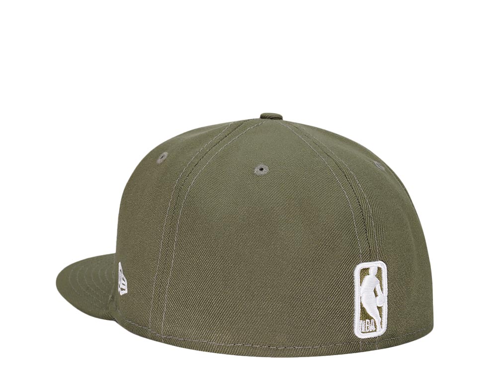 New Era Golden State Warriors Olive White Edition 59Fifty Fitted Cap