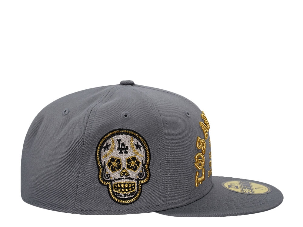 New Era Los Angeles Dodgers Gold Skull Gray Prime Edition 59Fifty Fitted Cap