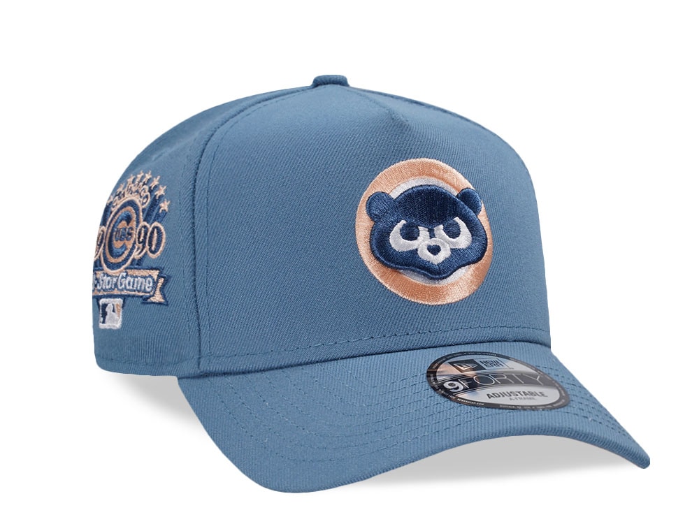 New Era Chicago Cubs All Star Game 1990 Indigo Peach Edition 9Forty A Frame Snapback Cap