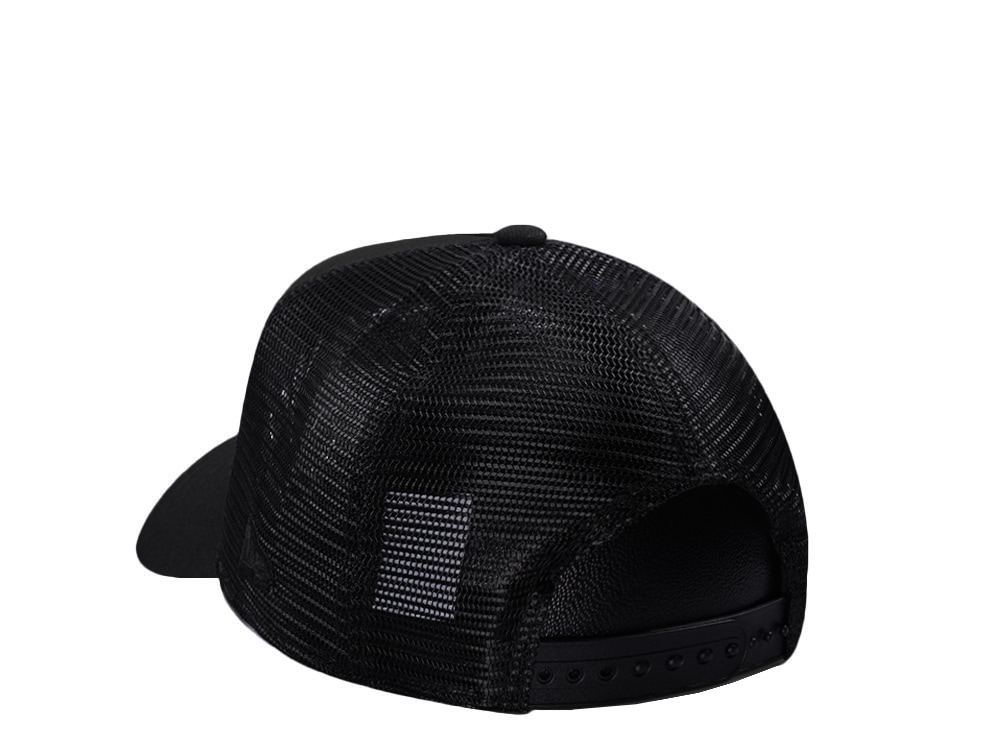 New Era New York Mets Black On Black Edition 9Forty A Frame Trucker Snapback Cap
