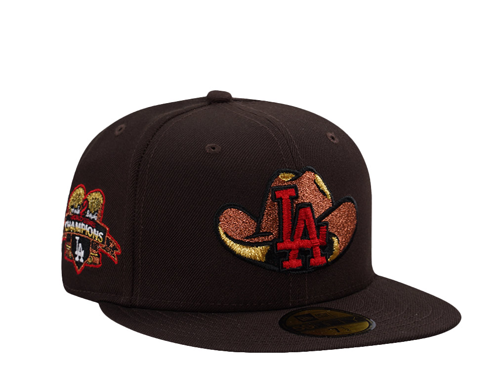 New Era Los Angeles Dodgers Back to Back Champions Burnt Wood Prime Edition 59Fifty Fitted Cap