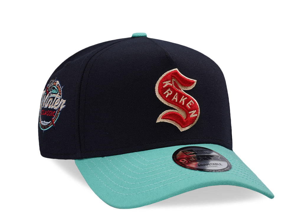 New Era Seattle Kraken Winter Classic 2024 Navy Two Tone Edition 9Forty A Frame Snapback Cap