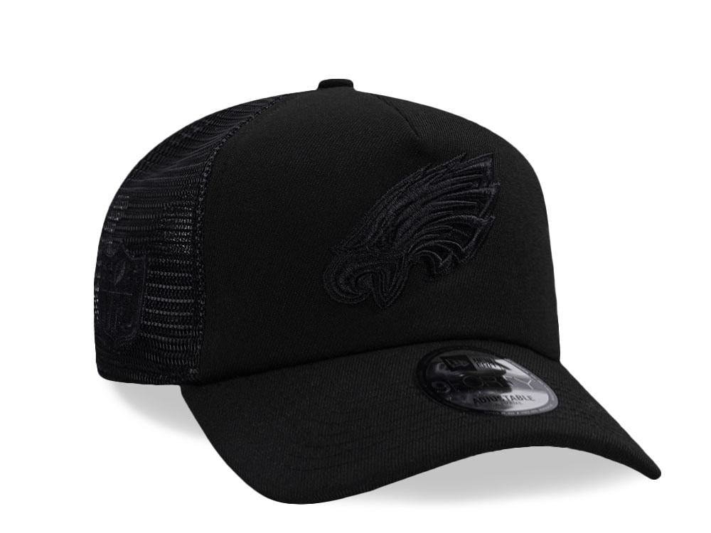 New Era Philadelphia Eagles Black Foam Trucker 9Forty A Frame Snapback Cap