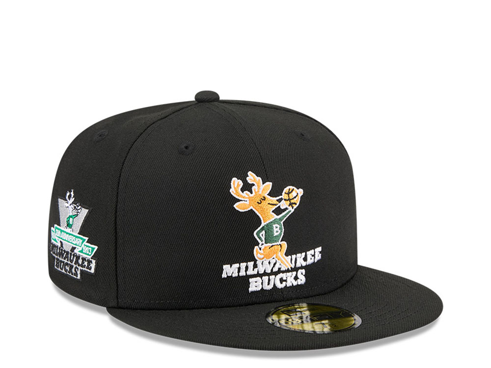 New Era Milwaukee Bucks HWC 20th Anniversary Black 59Fifty Fitted Cap