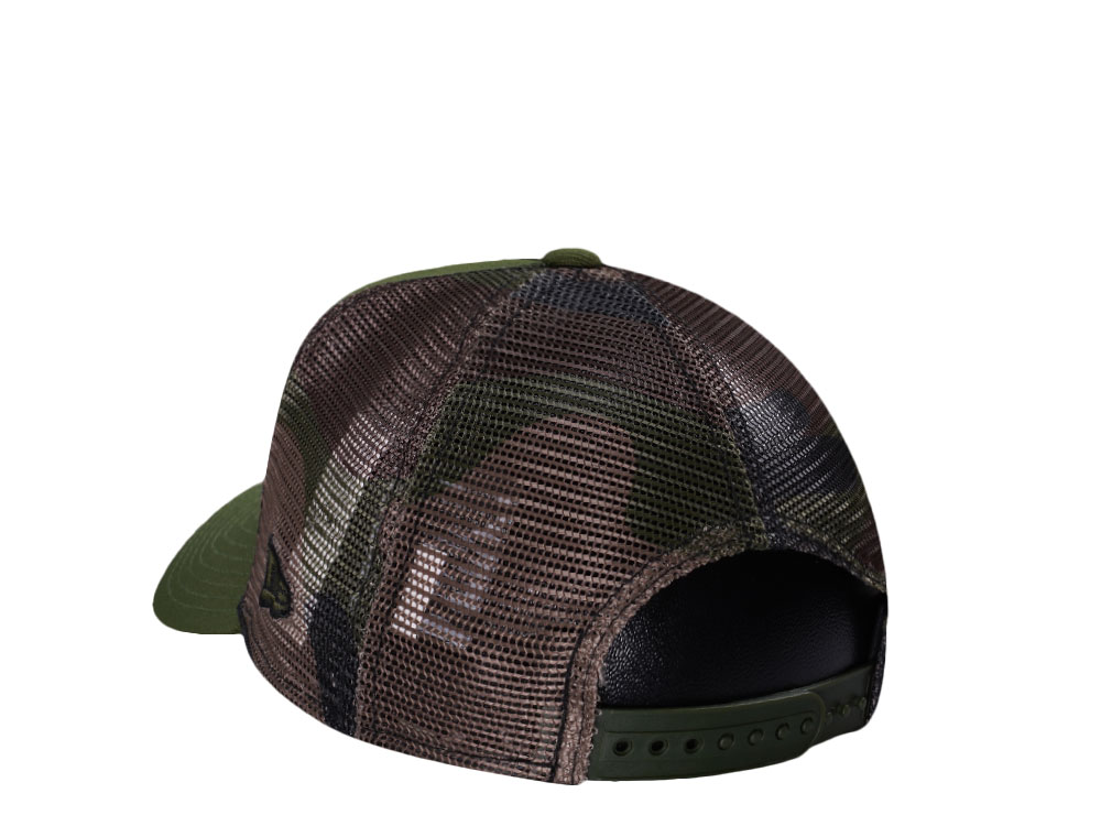 New Era Detroit Lions Green Camo Trucker Edition 9Forty A Frame Snapback Cap