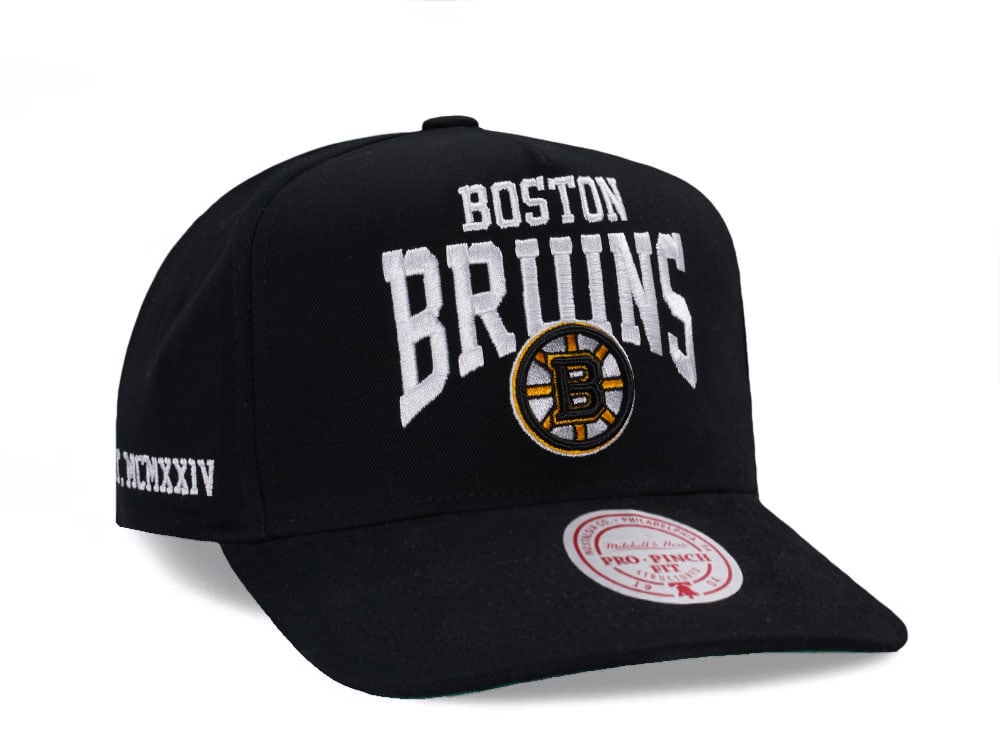 Mitchell & Ness Boston Bruins Black Pro Pinch Fit Snapback Cap